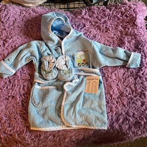 NWT! Baby boy robe and booties!
